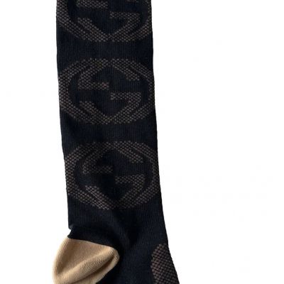 NWT Gucci GG Black/Beige Socks Size S (18-20 cm) Made in Italy 675854